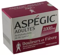 Aspegic Adultes 1000 Mg, Poudre Pour Solution Buvable En Sachet-dose 15 à BANTZENHEIM