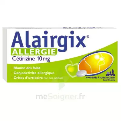Alairgix Allergie Cetirizine 10 Mg Comprimés à Sucer Séc Plq/7 à BANTZENHEIM